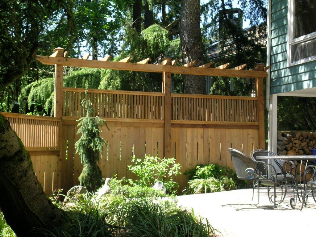 Image of a Damascus fence design and installation project by Drake's 7 Dees