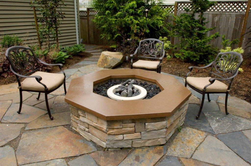 Image of a Portland fire pit design and build project by Drake's 7 Dees