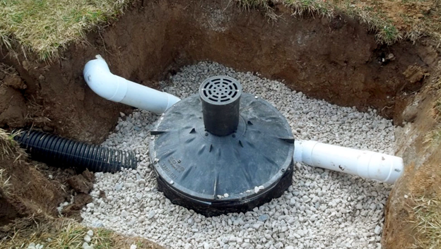 A flowell drainage system to address landscape drainage problems